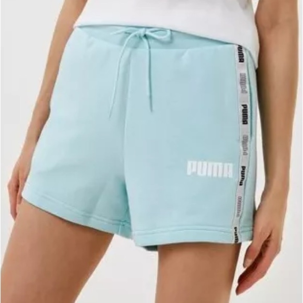 Size M Puma baby blue jersey shorts